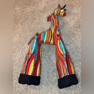 Hand Made Colorful Striped Giraffe.